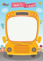 ⁦מסגרת צילום Back to School – אוטובוס צהוב⁩ – תמונה ⁦2⁩