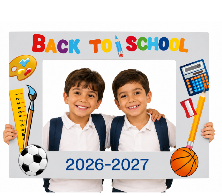 מסגרת צילום Back to School 2026-2027 – אפור