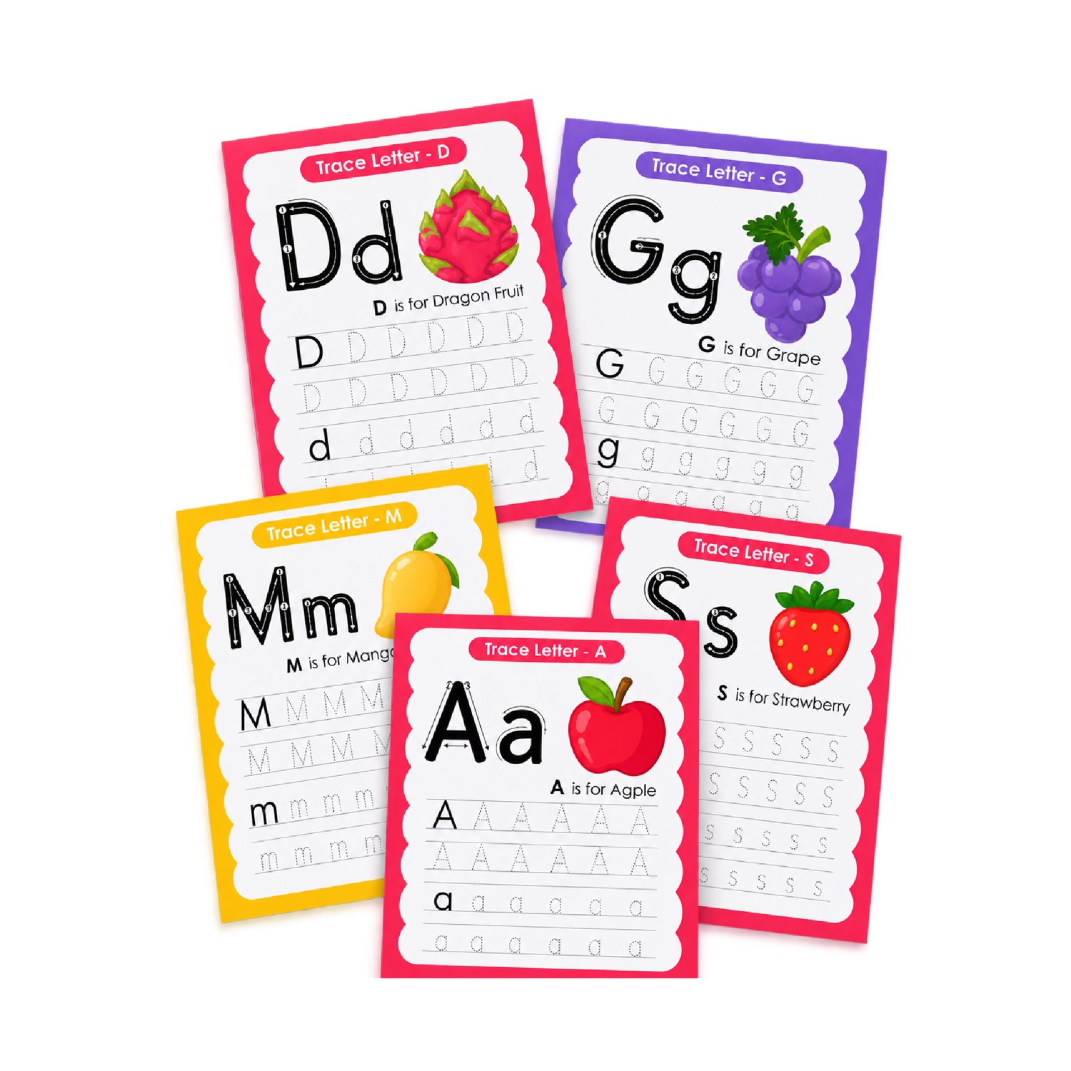English cards g1 דפי תרגול כתיבת אותיות באנגלית (Letter Tracing) – תמונה 1