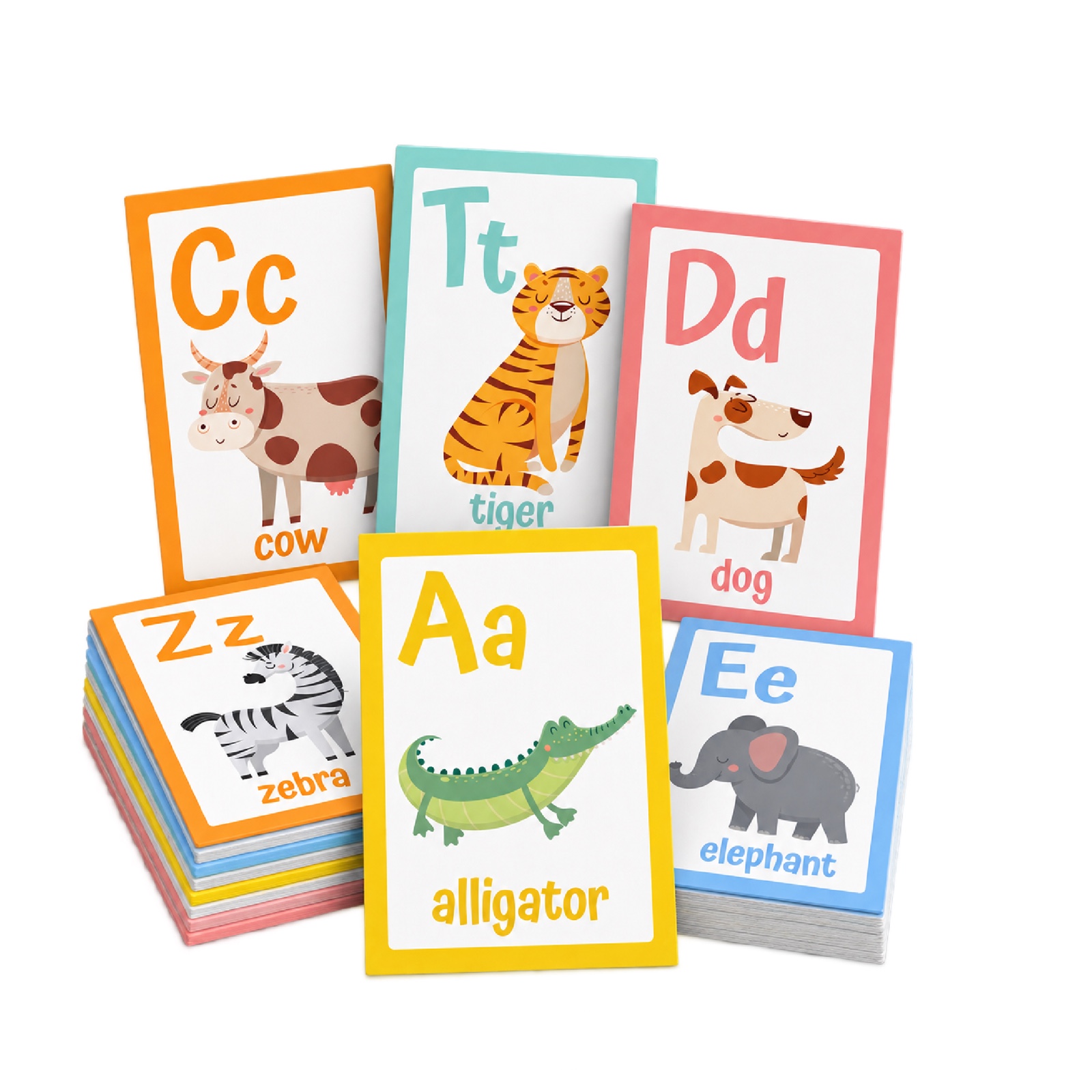 כרטיסיות אלפבית חיות באנגלית English animal alphabet flashcards