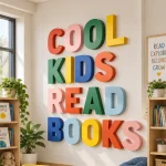 ⁦"Cool Kids Read Books" בחיתוך CNC⁩ – תמונה ⁦2⁩