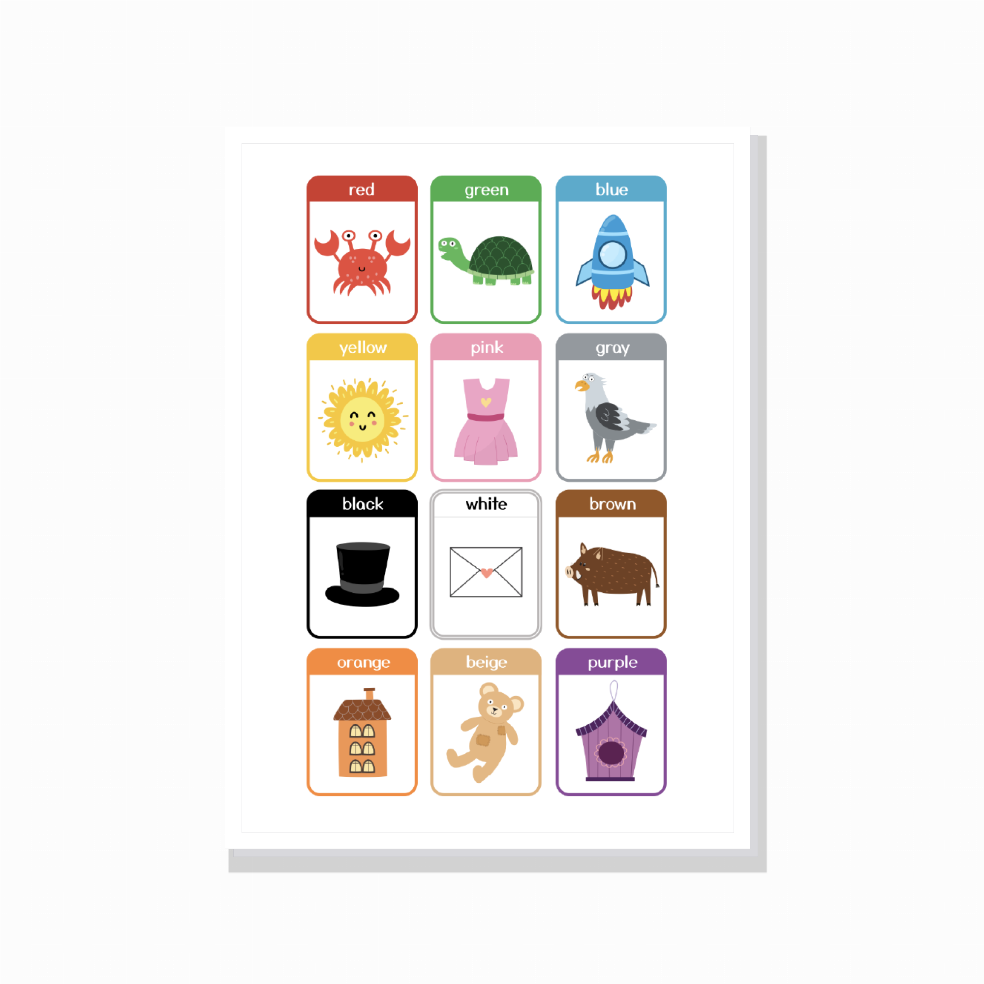 כרטיסיות צבעים באנגלית – Colors Flashcards כרטיסיות צבעים באנגלית – Colors Flashcards