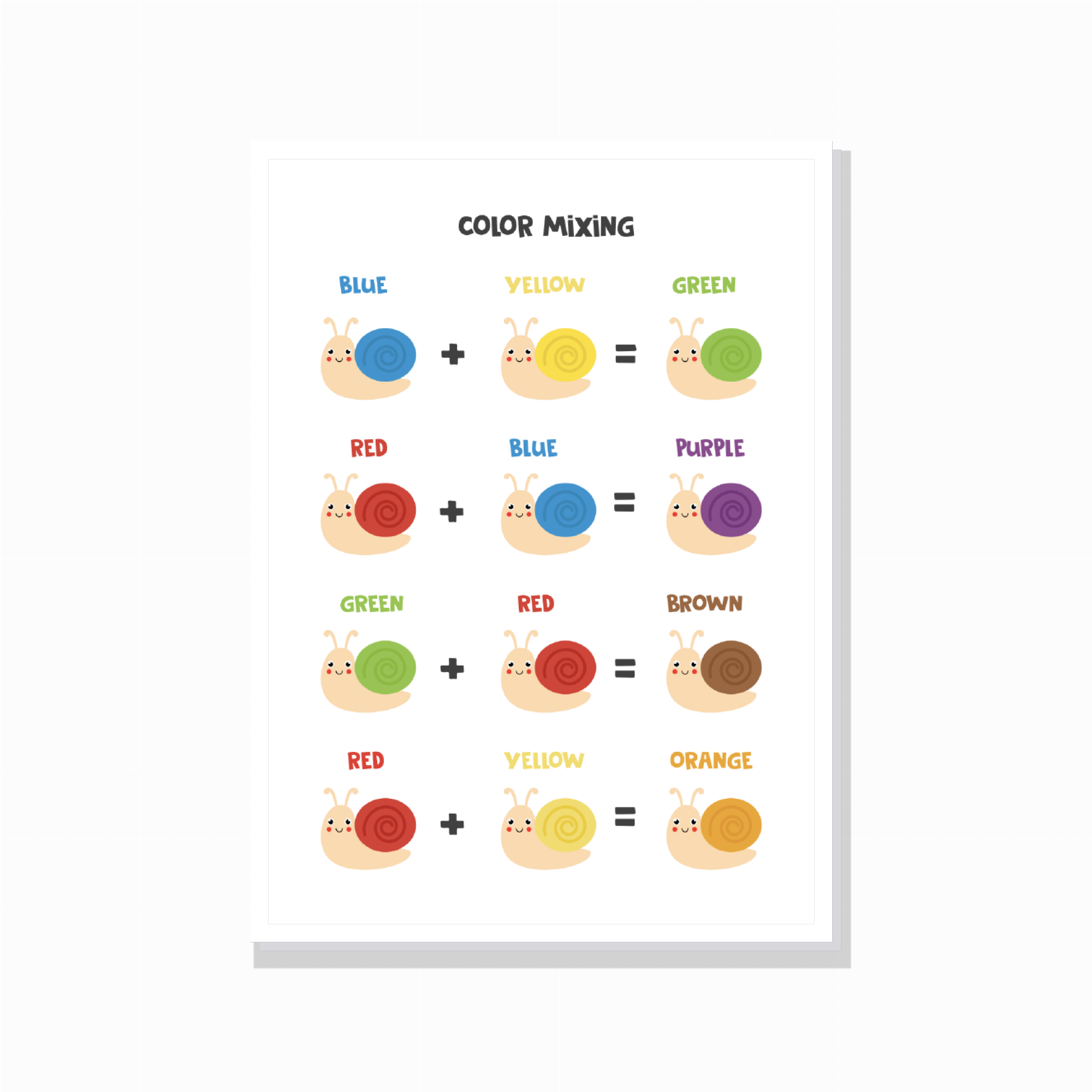 לוח ערבוב צבעים באנגלית – Color Mixing לוח ערבוב צבעים באנגלית – Color Mixing