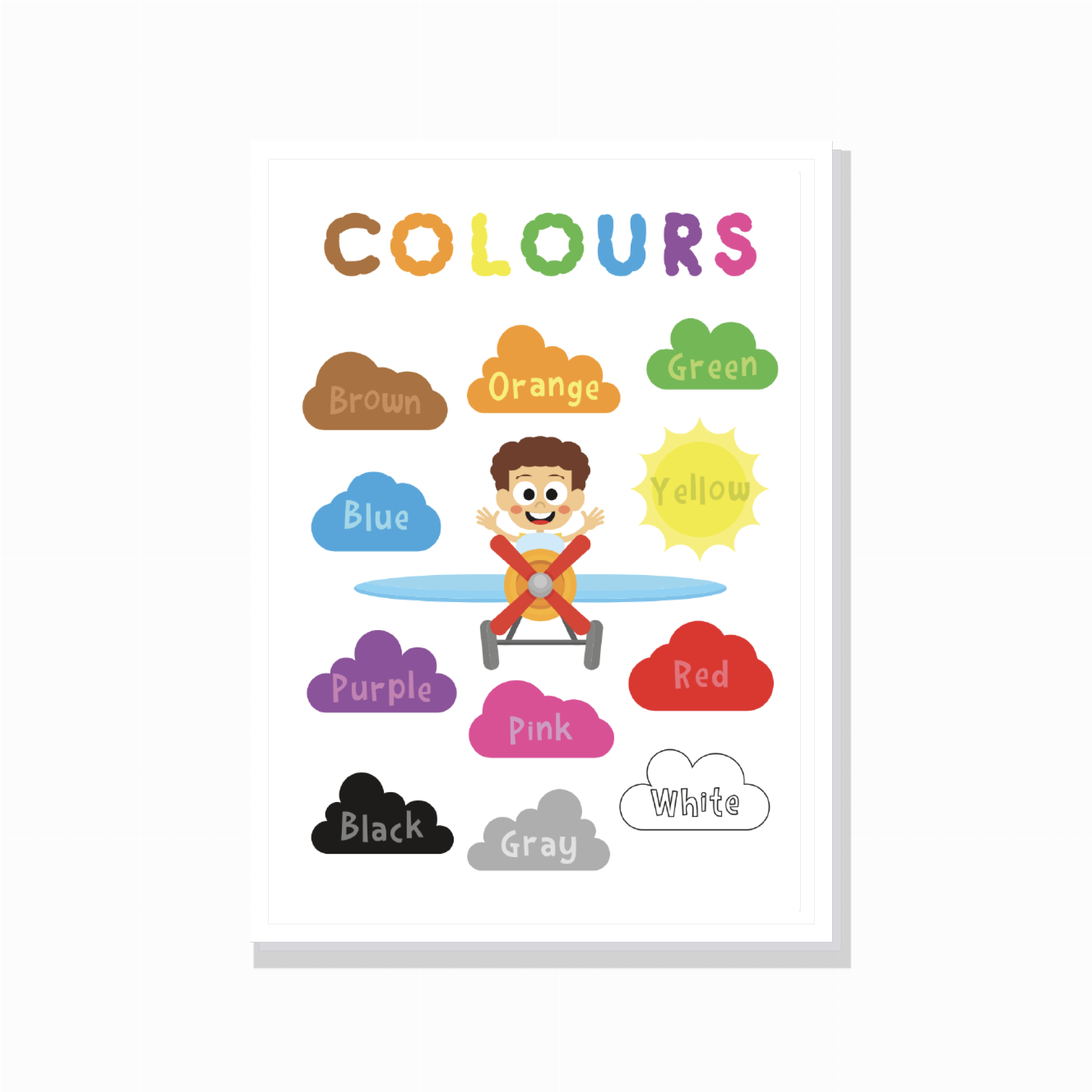 לוח צבעים באנגלית – Colours לוח צבעים באנגלית – Colours