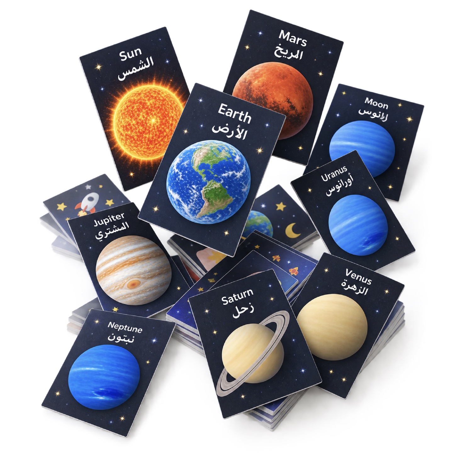 space cards solar1 כרטיסיות מערכת השמש וכוכבי הלכת (Solar System) – תמונה 1